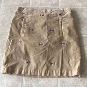 VV Girls Tan Corduroy Skirt with Blue Whales